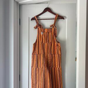 Lucy and Yak Striped Wide Leg Overalls